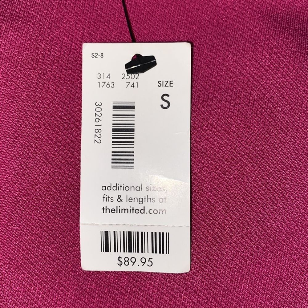The Limited Berry Fuchsia Pink Open Sleeve Tie Waist Lined Dress NWT - Picture 10 of 12